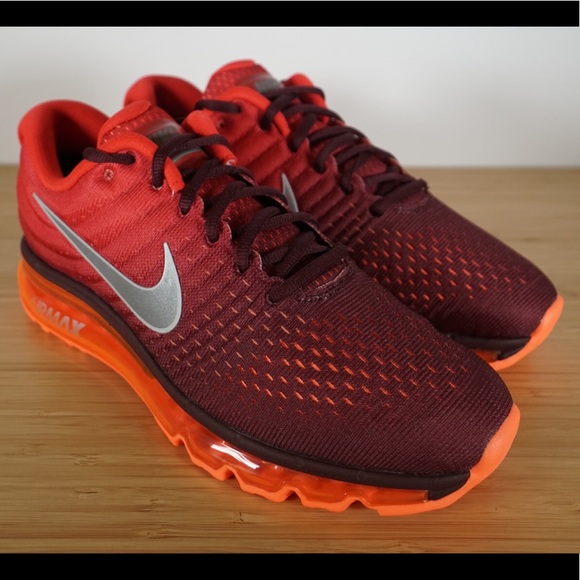 Nike Air Max 2017 Maroon Red Running Shoes - Picture 6 of 8